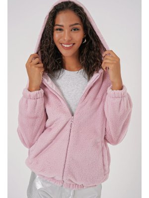 Pudra Kapüşonlu Kürklü İçi Astarlı Mont Pudra Kapüşonlu Kürklü İçi Astarlı Mont