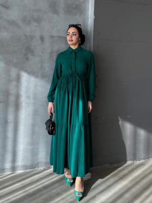 Asya Bürümcek Elbise Zümrüt