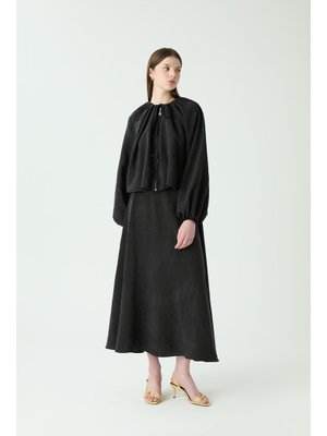 Siyah Gwen Fermuarlı Etek Takım