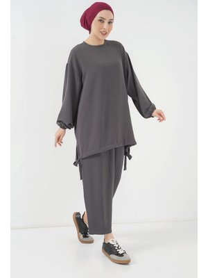 Antrasit Tunik Pantolon İkili Takım