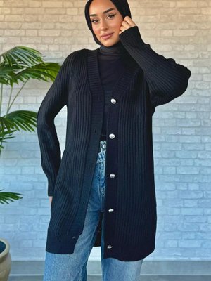 Siyah Örme Triko Hırka Siyah Örme Triko Hırka