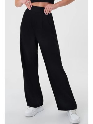 Siyah Cırtlı Palazzo Pantolon