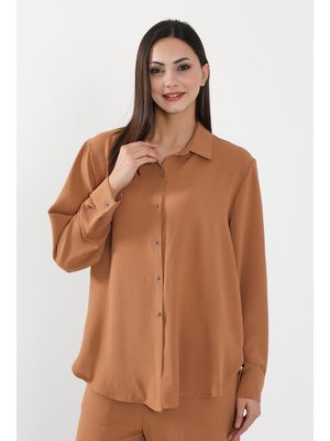 Camel Salaş Ve Şık Rahat Kesim Uzun Kollu Aerobin Gömlek,gm