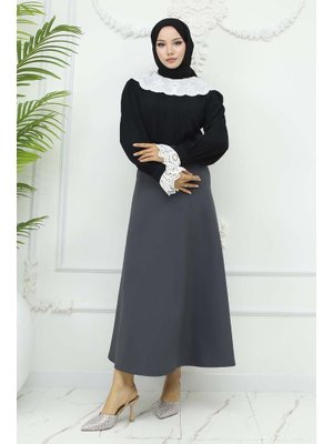 Antrasit Scuba Kloş Etek