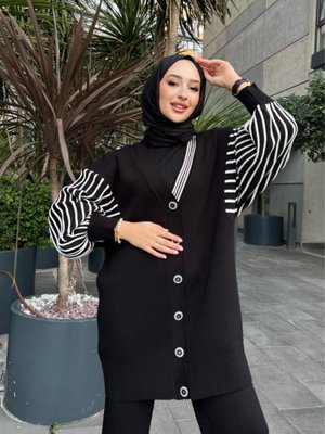 Siyah Triko Hırka Takım