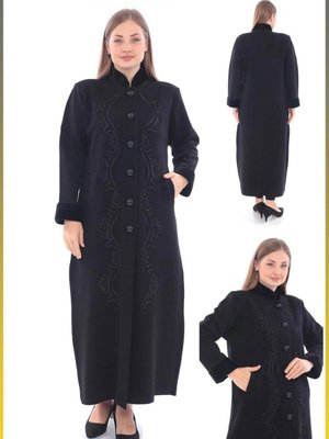 Büyük Beden Kürklü Kalın Kışlık Hırka Anne Triko Pardesü Büyük Beden Kürklü Kalın Kışlık Hırka Anne Triko Pardesü