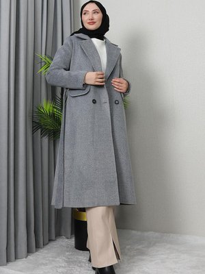 Premium Kaşe Kaban Gri Premium Kaşe Kaban Gri