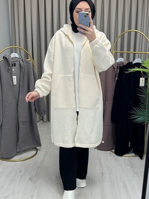 Kanguru Cepli Oversize Uzun Bomber Hırka Kanguru Cepli Oversize Uzun Bomber Hırka