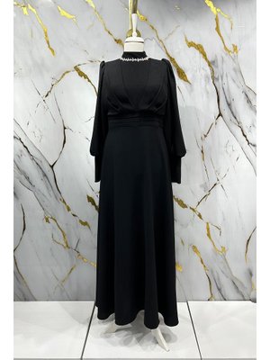 Siyah Katre Krep Abiye Elbise Siyah Katre Krep Abiye Elbise