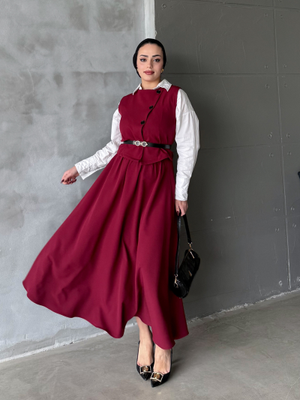 Bordo Melisa Etekli Takım Bordo Melisa Etekli Takım
