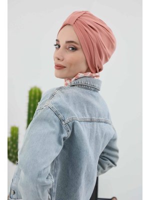 68rb Somon Ön Kemer Detaylı Bone,b 68rb Somon Ön Kemer Detaylı Bone,b