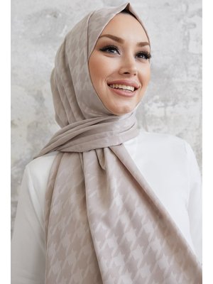 Fildişi Kazayağı İpeksi Jakar Şal Fildişi Kazayağı İpeksi Jakar Şal