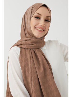 Sütlü Kahve Kazayağı İpeksi Jakar Şal Sütlü Kahve Kazayağı İpeksi Jakar Şal