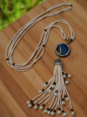 Siyah Oniks Taşlı Özel Tasarım Kolye