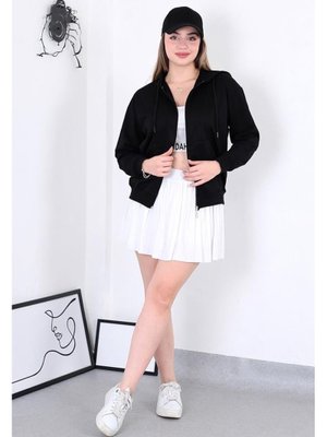 İplik Kapüşonlu Siyah Hırka Model Kodu