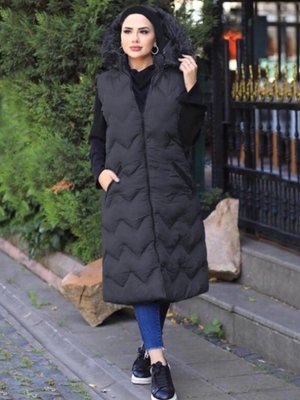 Kapüşonlu Cep Detaylı Şişme Yelek