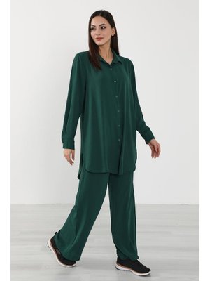 Koyu Yeşil Rahat Ve Şık Günlük Aerobin Takım,tk