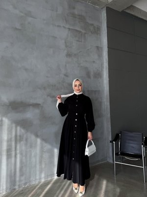 Siyah Çıtçıtlı Elbise