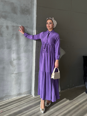 Mor Asya Bürümcek Elbise