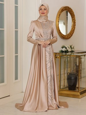 Gold Rengi Mihrimah Abiye Elbise Gold Rengi Mihrimah Abiye Elbise