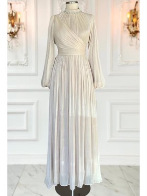 Ekru Pelin Abiye Elbise