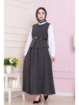 Antrasit Yelekli İkili Takım