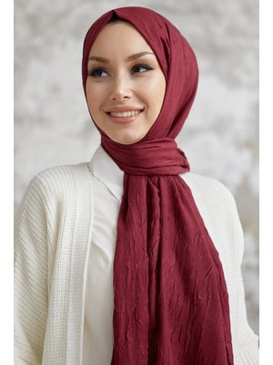 Bordo Bambu Kraş Şal Bordo Bambu Kraş Şal