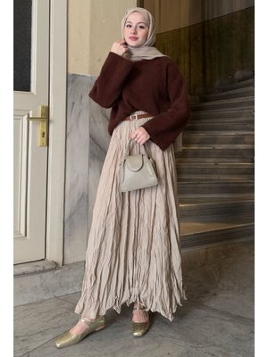 Bej Kraş Etek Bej Kraş Etek