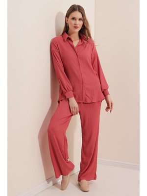 Gül Kurusu Örme İkili Takım Gül Kurusu Örme İkili Takım