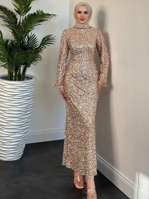 Anais Pul Payet Abiye Elbise Dore Anais Pul Payet Abiye Elbise Dore