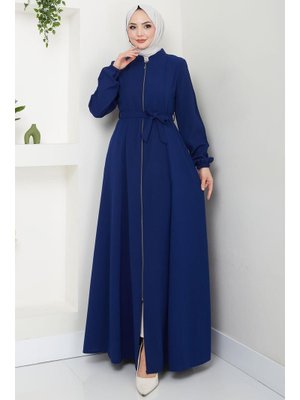 İndigo Kuşaklı Ferace İndigo Kuşaklı Ferace