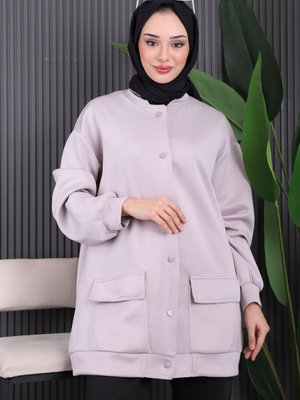 Gri Çıtçıtlı Scuba Ceket Gri Çıtçıtlı Scuba Ceket