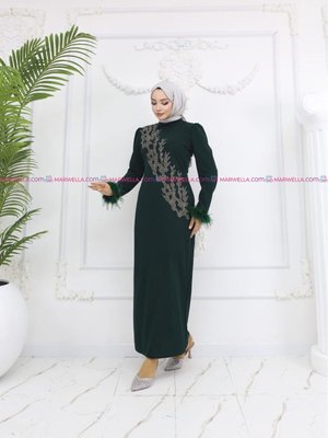 Zümrüt Yeşili Zerrin Abiye Elbise Zümrüt Yeşili Zerrin Abiye Elbise