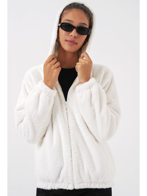 Ekru Kapüşonlu Kürklü İçi Astarlı Mont Ekru Kapüşonlu Kürklü İçi Astarlı Mont