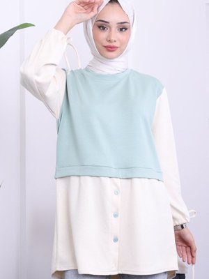Mint Kol Bağlamalı Tunik Mint Kol Bağlamalı Tunik