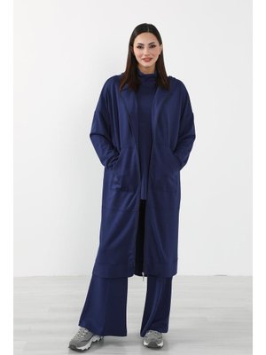 Lacivert Fermuarlı Uzun Tunik,sw