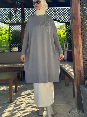 Melda Triko Tunik Gri Melda Triko Tunik Gri