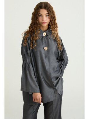 Gri Nagy Kol Nervürlü Takım