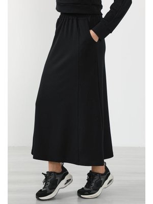 Siyah Lastikli Bel Cepli Rahat Etek,etk