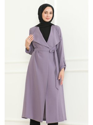 Lila Giy Çık Keten Kap &