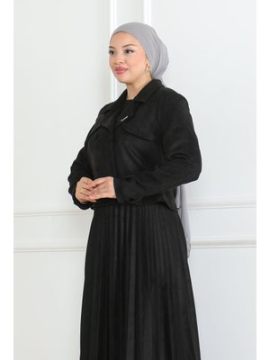 Siyah Ceketli Süet Takım &
