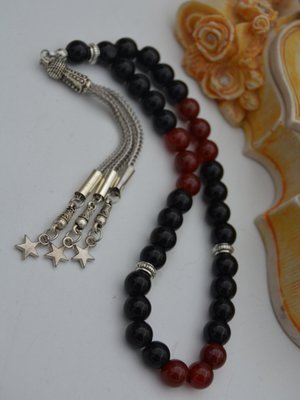 Çok Renkli Oniks Ve Akik Taşlarından Tespih