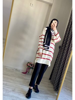 Kırmızı Çizgili Tunik