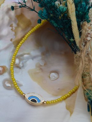 Sarı Nazar Göz Kolye