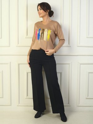 Siyah Beli Lastikli Yandan Cepli Çımalı Bol Paça Çelik Pantolon