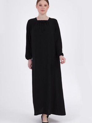 Siyah Düz Anne Elbisesi