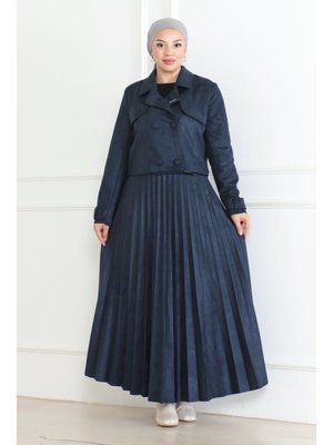 Lacivert Ceketli Süet Takım &