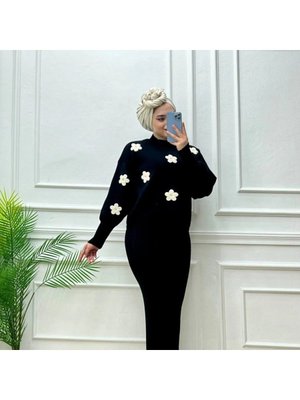 Papatyalı Triko Elbise Papatyalı Triko Elbise