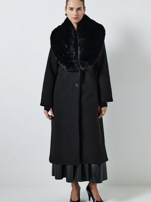 Kürklü Uzun Kaşe Kaban Kürklü Uzun Kaşe Kaban