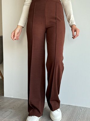 Yüksek Bel İspanyol Paça Taba Palazzo Pantolon Yüksek Bel İspanyol Paça Taba Palazzo Pantolon